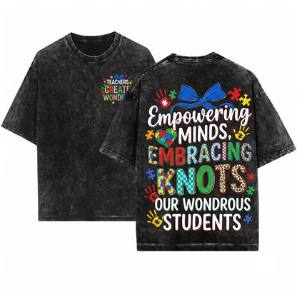 Autism Awareness Teacher Design Puzzle Piece Special Education Gift Sublimation PNG Unisex Wash T-Shirt