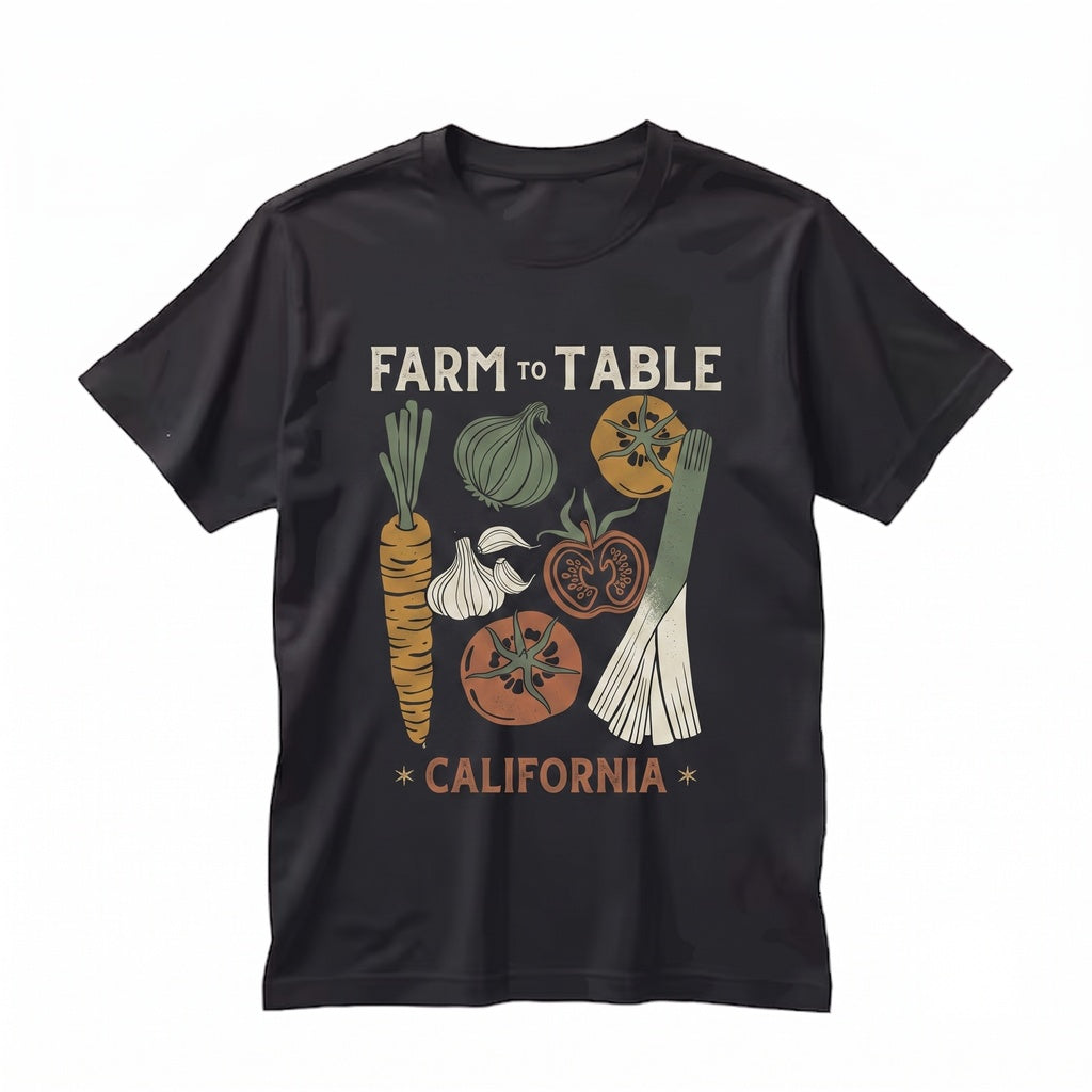Vintage Farmers Market Veggie Garden Graphic Crewneck Unisex TShirt