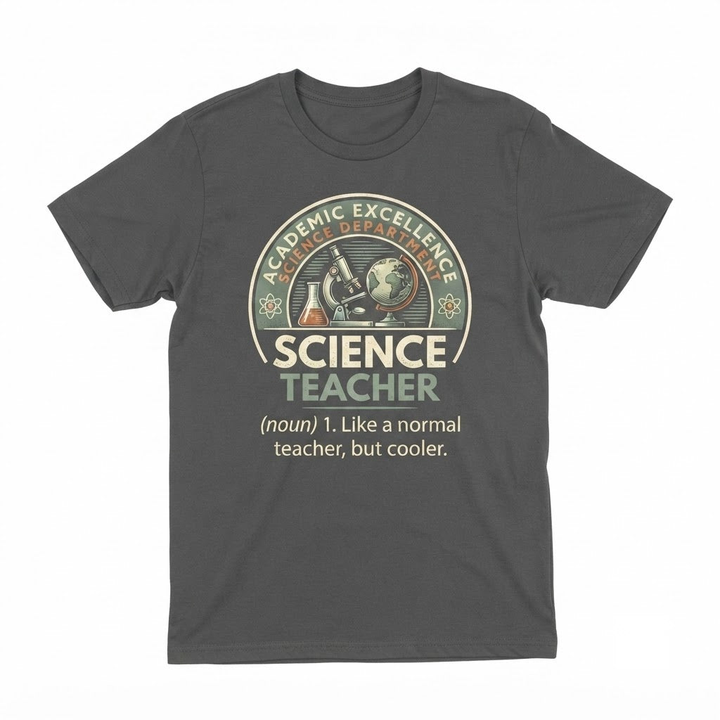 Funny Science Teacher Apparel Like A Normal Educator But Cooler Novelty Graphic Top Unisex TShirt