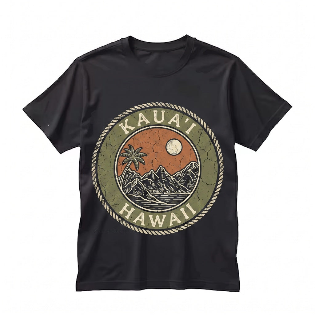 Kauai Hawaii Embroidered Tropical Island Vintage Souvenir Apparel Unisex TShirt