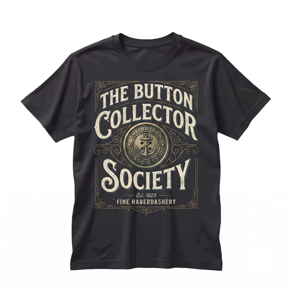 Vintage Button Collector Graphic Apparel, Retro Sewing Crafter Gift Unisex TShirt