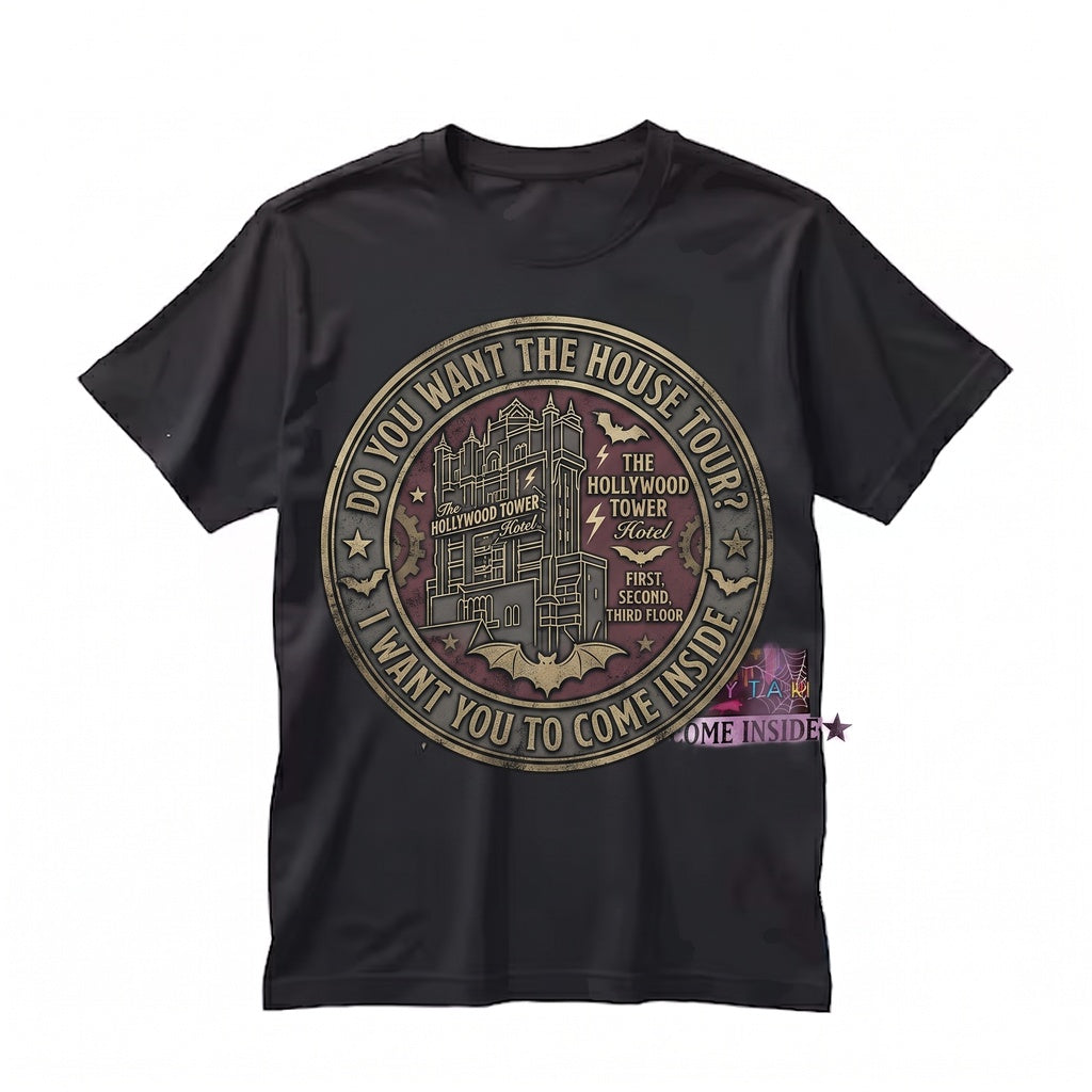 Hollywood Tower Hotel Dropping In Vintage Theme Park Matching Family Vacation Apparel Graphic Unisex TShirt