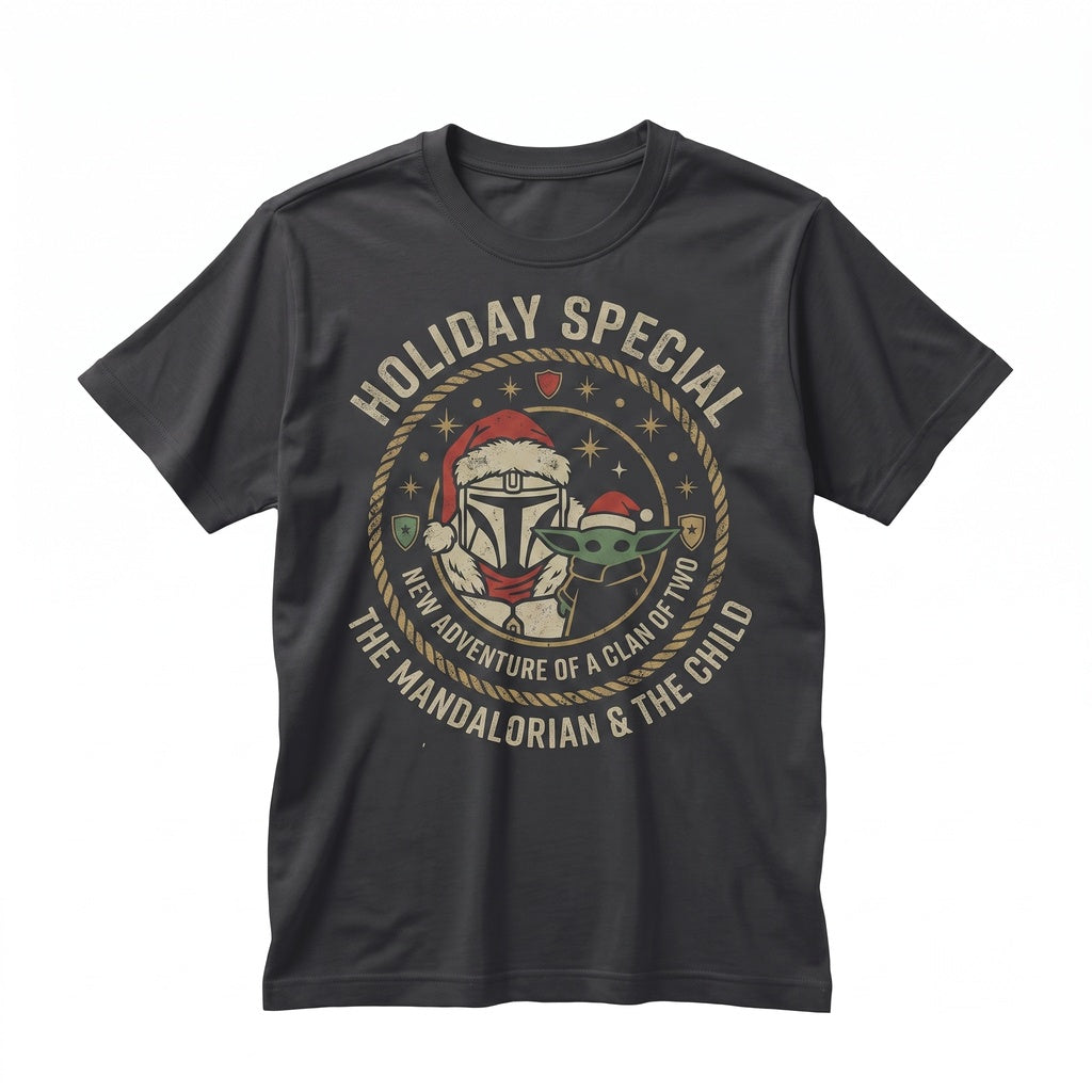 Sci-Fi Space Bounty Hunter Green Alien Comic Holiday Christmas Graphic Poster Tee Unisex TShirt