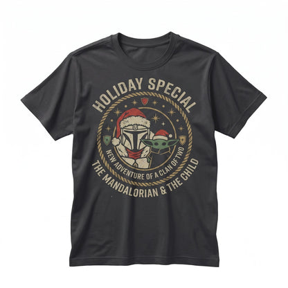 Sci-Fi Space Bounty Hunter Green Alien Comic Holiday Christmas Graphic Poster Tee Unisex TShirt