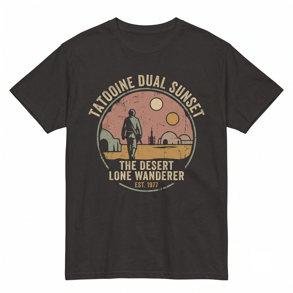 Vintage Luke Skywalker Painted Sci-Fi Film Poster Graphic Apparel, Retro Space Opera A New Hope Unisex TShirt