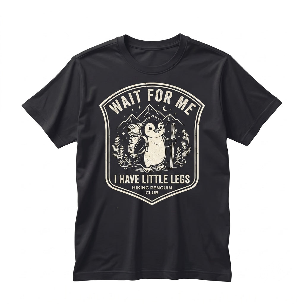 Wait For Me I Have Little Legs Funny Penguin Hiking Nature Lover Gift Unisex TShirt