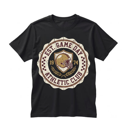 Checkered Retro Game Day Football Baseball Soccer Fan School Sport Unisex TShirt
