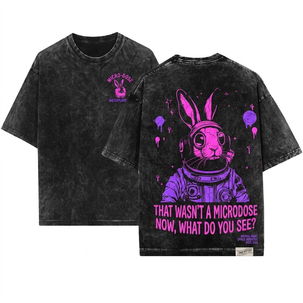 That Wasn't A Microdose Acid Tripping LSD Shrooms Raver Magic Mushrooms Animals Getting High Gift Unisex Wash T-Shirt