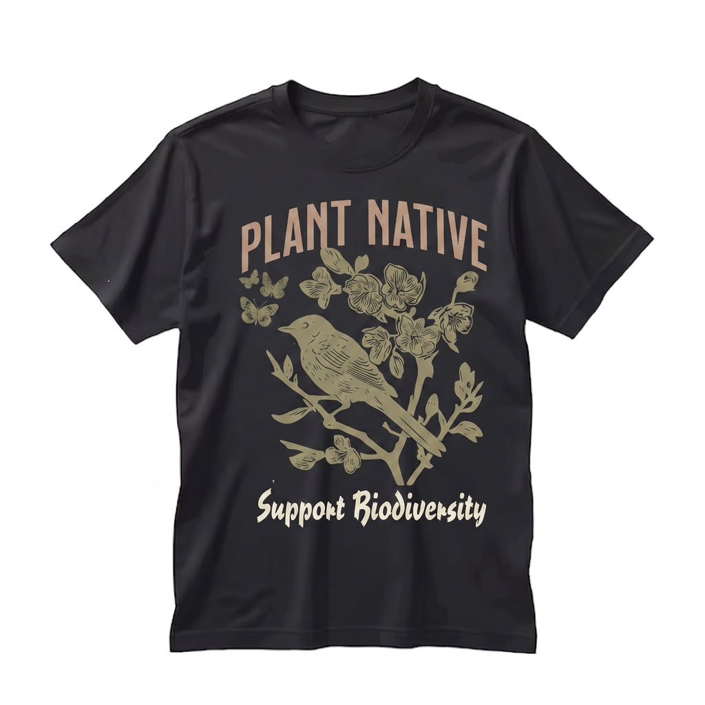 Plant Native Pollinator Garden Wildflower Botanical Flora Graphic Eco Friendly Print Unisex TShirt