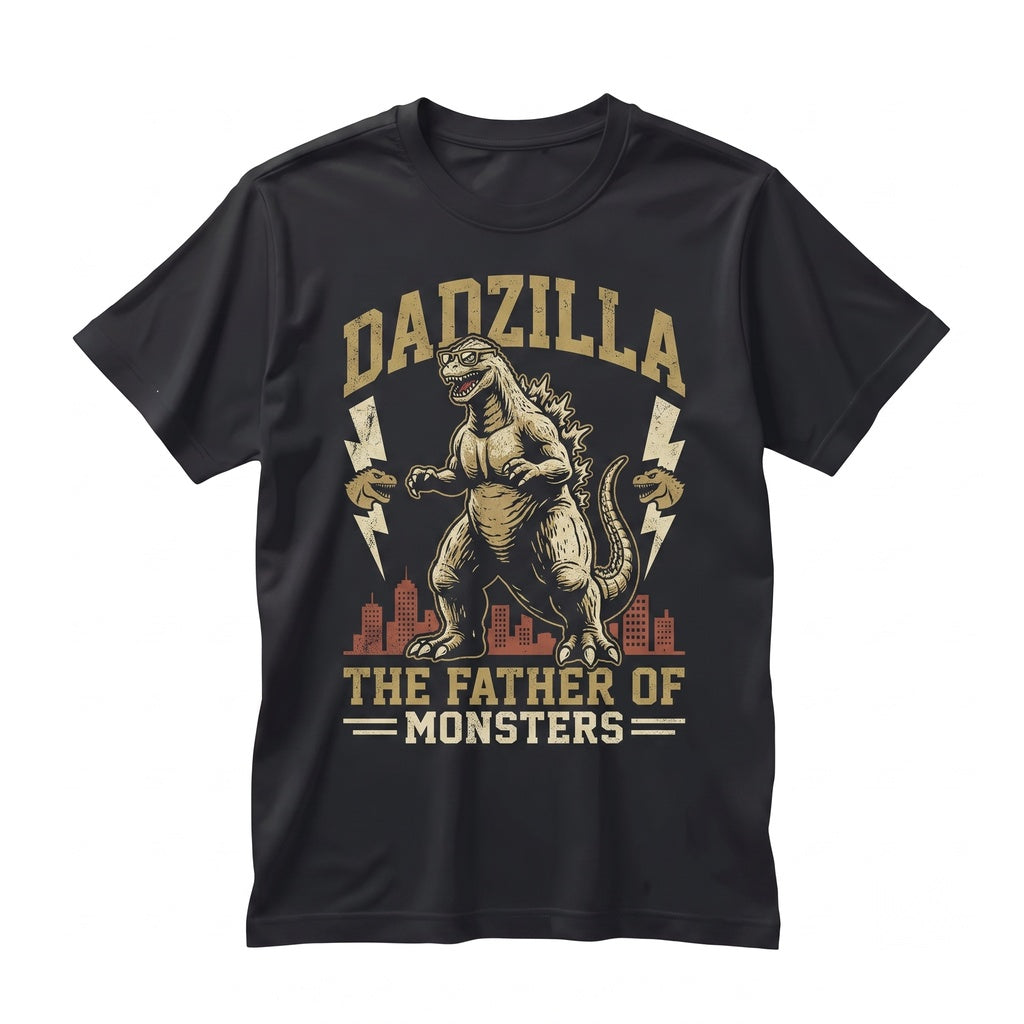 Dadzilla Father of Monsters Funny Novelty Humor Papa Kaiju Graphic Apparel Unisex TShirt