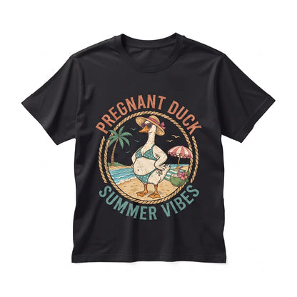 Pregnant Summer Goose Graphic Announcement Cute Party Gift Unisex TShirt
