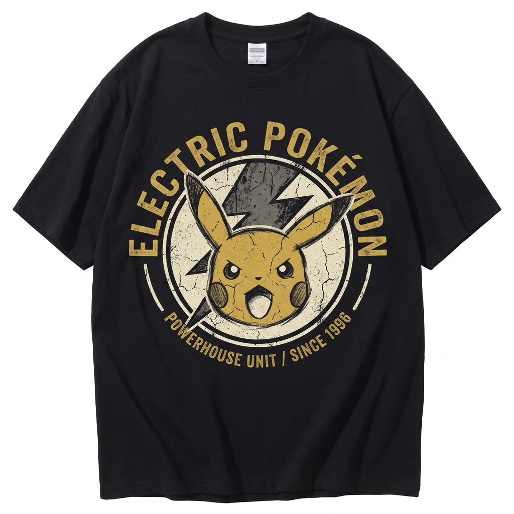 Vintage Electric Mouse Japanese Manga Graphic Retro Washed Oversized Anime Fan Gift Unisex TShirt