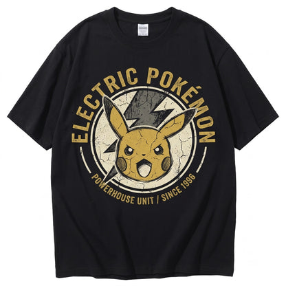 Vintage Electric Mouse Japanese Manga Graphic Retro Washed Oversized Anime Fan Gift Unisex TShirt
