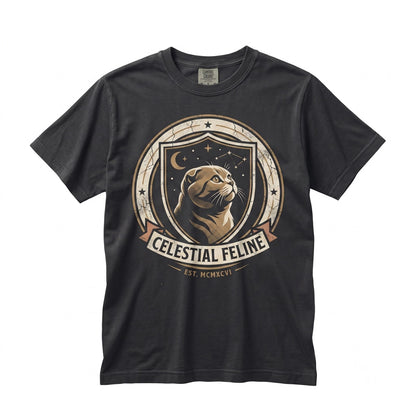 Scottish Fold Cat Howling at Full Moon Vintage 90s Retro Feline Graphic Pet Mom Gift Unisex TShirt