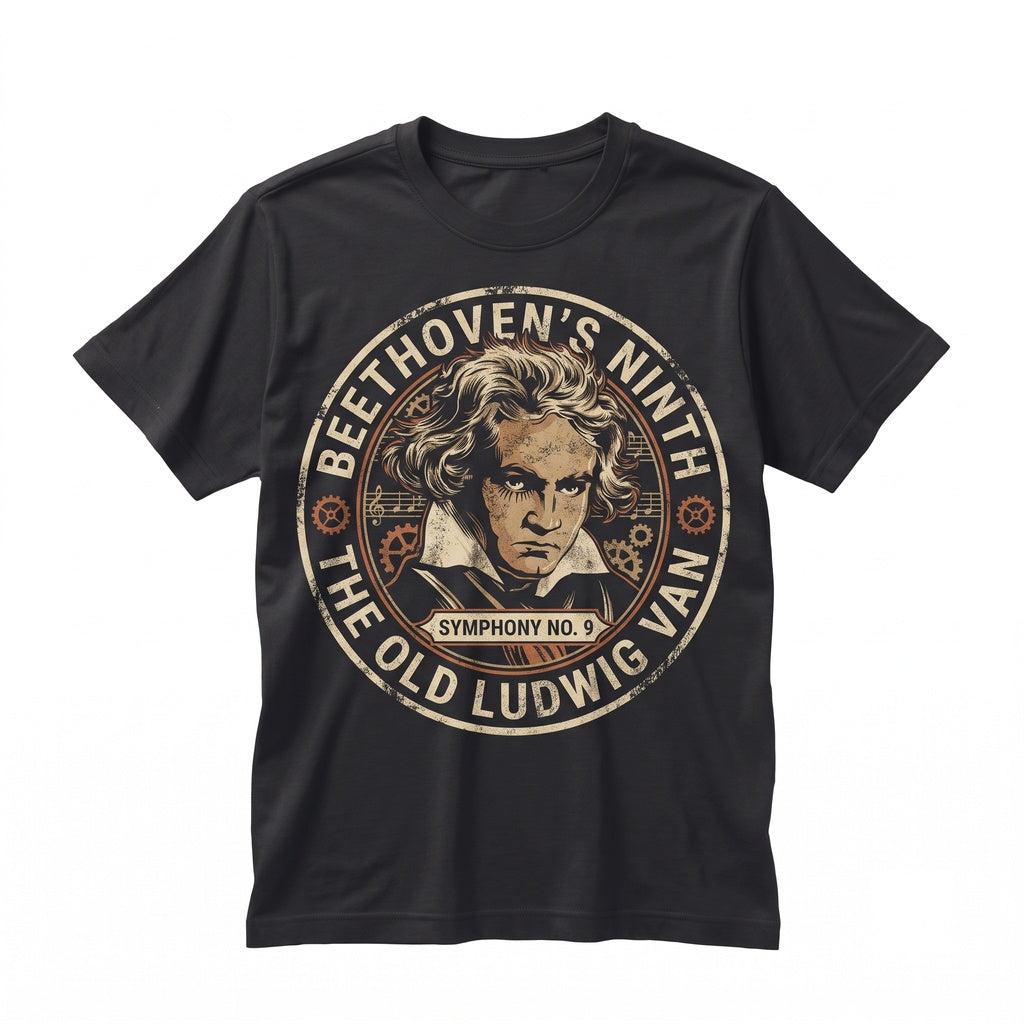 Vintage Dystopian Beethoven Graphic Top,Vintage Dystopian Movie Graphic Clockwork Ludwig Van Beethoven Cotton Apparel Unisex