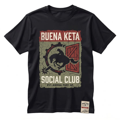 Buena Keta Social Club Retro Techno Rave Festival Electronic Dance Party Funny Graphic Novelty Gift Unisex TShirt