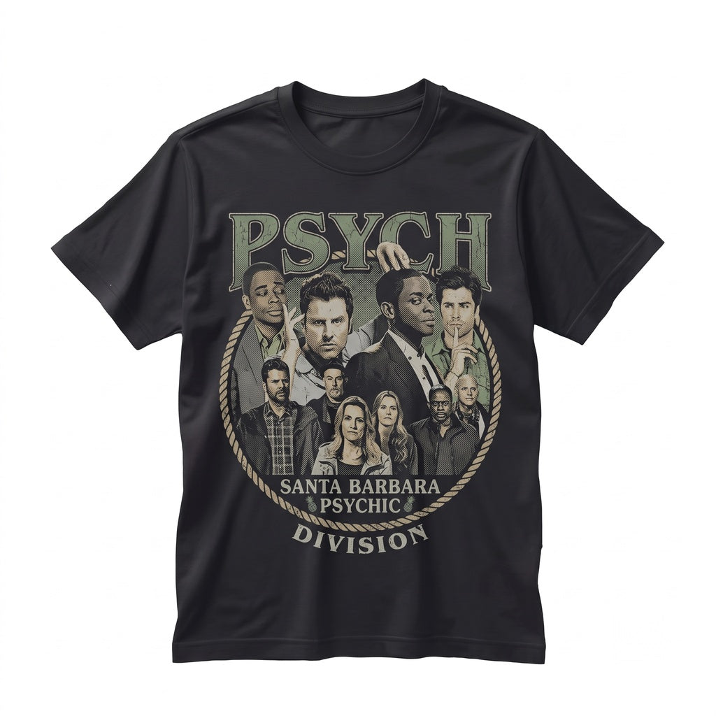 Psych Television Comedy Detective Duo Shawn Gus Retro 2000s Pop Culture Graphic Cotton Unisex TShirt