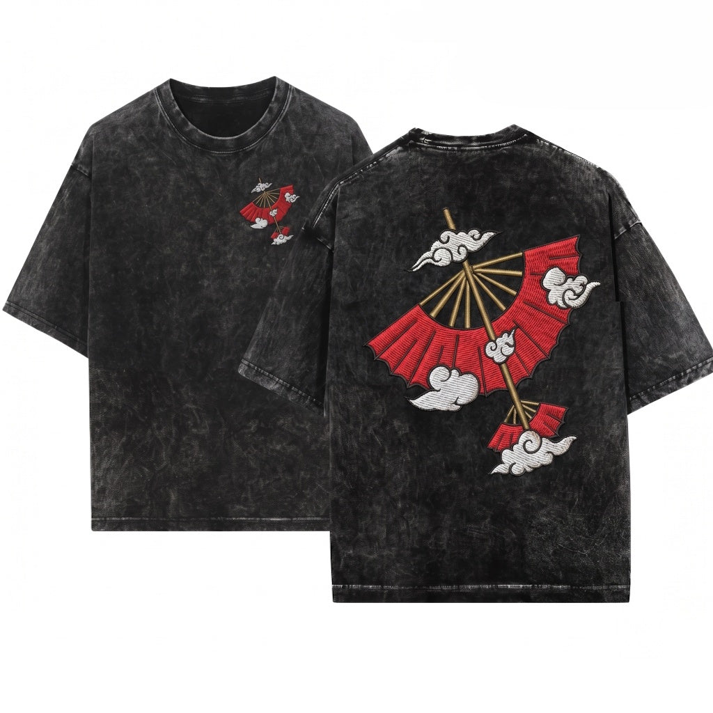 Fantasy Air Glider Bender Embroidered Unisex Wash T-Shirt
