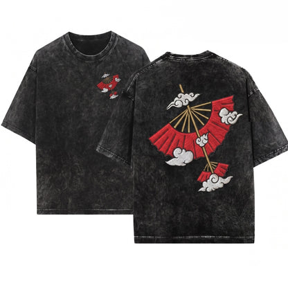 Fantasy Air Glider Bender Embroidered Unisex Wash T-Shirt