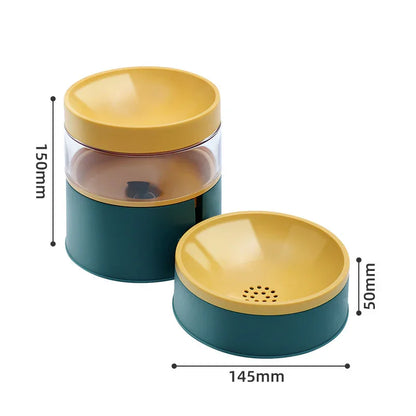 Dog Bowl Contrast Color Automatic Feeder Pet Bowl Increased Neck Protection Water Dispenser Dual-Purpose Dog Food Basin