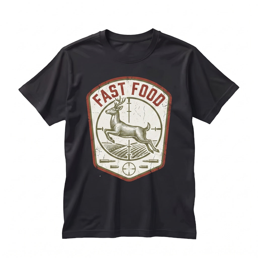 Funny Fast Food Deer Hunter Dad Gift Ideas Graphic Novelty Humor Apparel Unisex TShirt