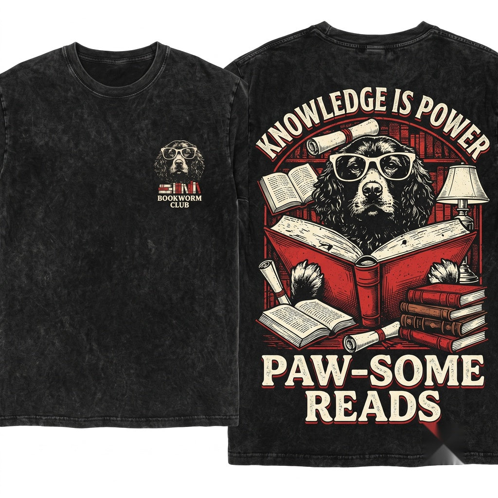 Irish Setter Reading Dog Librarian Bookworm Mom Dad Gift Unisex Wash T-Shirt