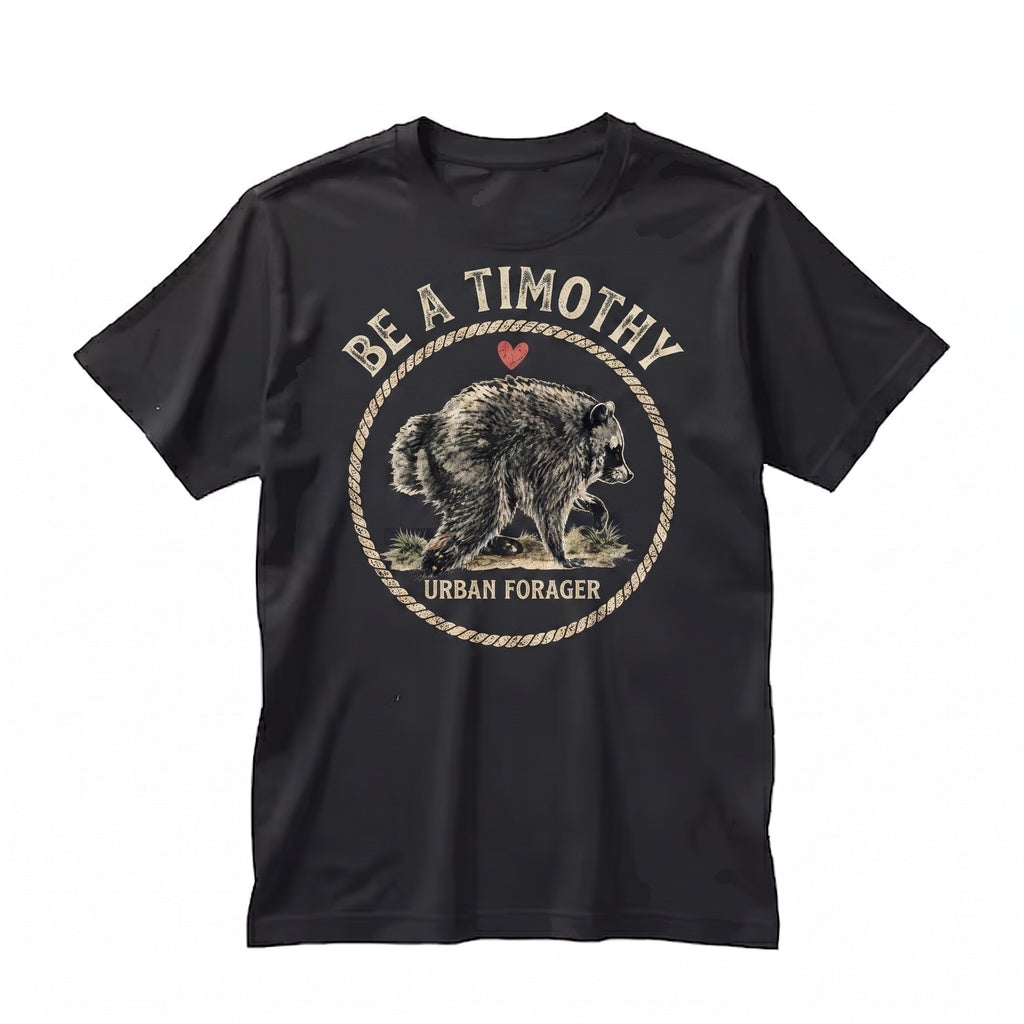 Jimothy Raccoon Badge Reel Seattle Short Spine Meme Animal Humor Unisex TShirt