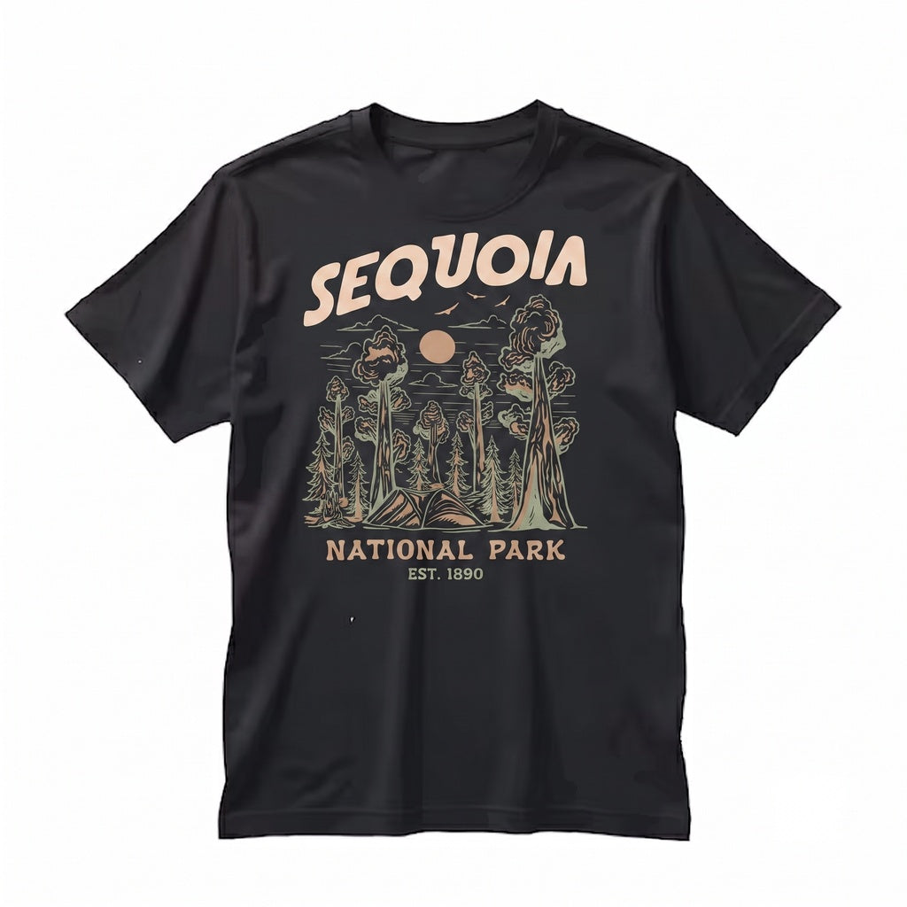 Sequoia National Park Retro Vintage Nature Lover Graphic Apparel Unisex TShirt