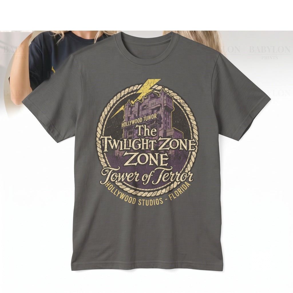 Retro Mystery Elevator Theme Park Destination Front Back Graphic Apparel Unisex TShirt