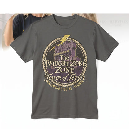 Retro Mystery Elevator Theme Park Destination Front Back Graphic Apparel Unisex TShirt