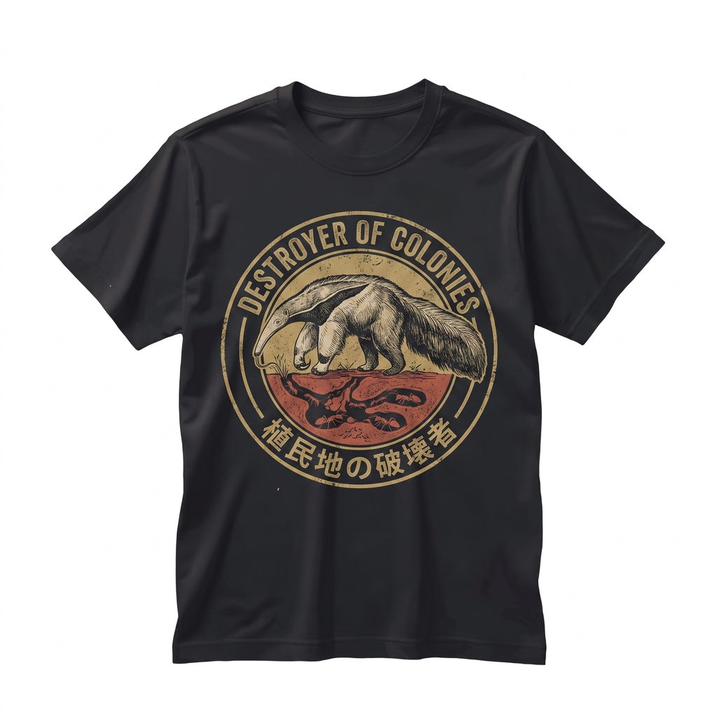 Destroyer of Colonies Anteater Graphic Vintage Funny Wildlife Crewneck Unisex TShirt