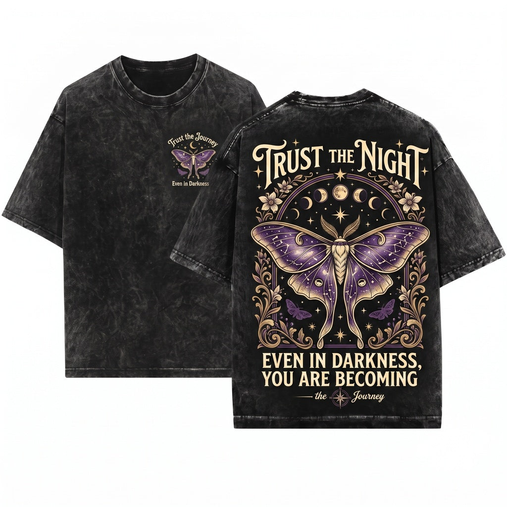 Luna Moth Trust The Night Graphic Nature Lovers Unisex Wash T-Shirt