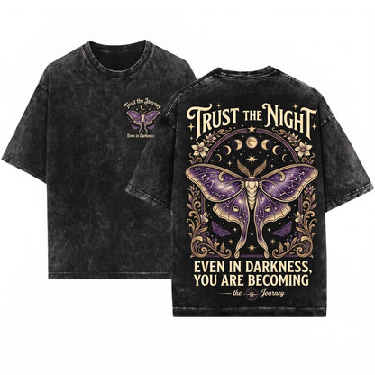 Luna Moth Trust The Night Graphic Nature Lovers Unisex Wash T-Shirt