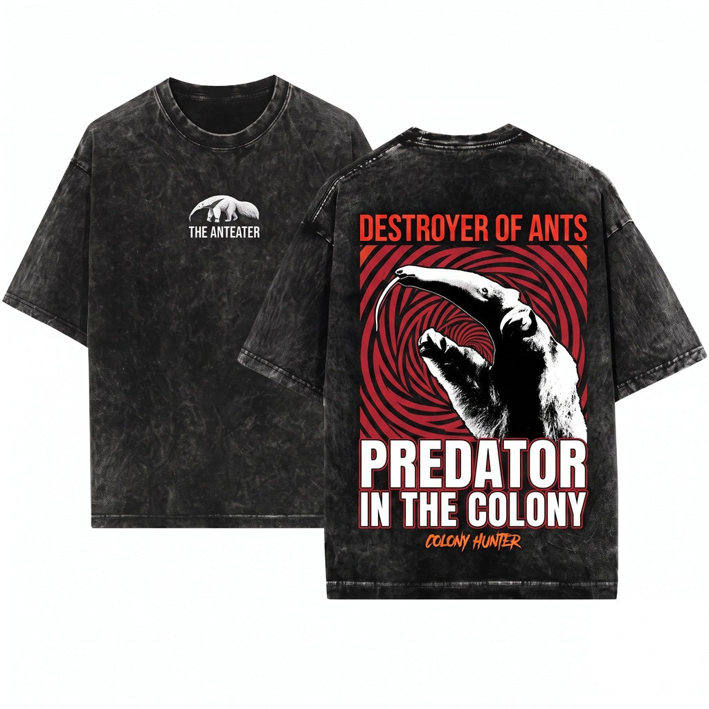 Destroyer Of Colonies Anteater Crewneck Graphic Unisex Wash T-Shirt
