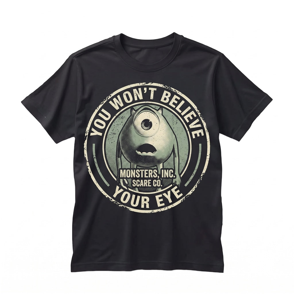 Vintage Mike Wazowski 2001 Funny Cartoon One-Eyed Monster Theme Park Vacation Graphic Unisex TShirt