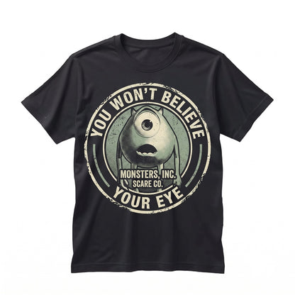 Vintage Mike Wazowski 2001 Funny Cartoon One-Eyed Monster Theme Park Vacation Graphic Unisex TShirt