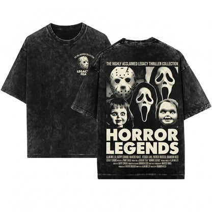 Spooky Season Halloween Horror Slasher Film Graphic Unisex Wash T-Shirt