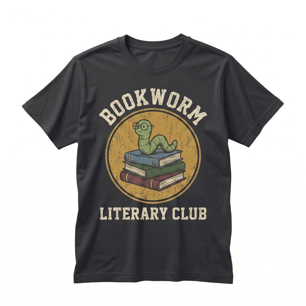 Embroidered Bookworm Crewneck Cozy Reading Autumn Bookish Gifts Unisex TShirt