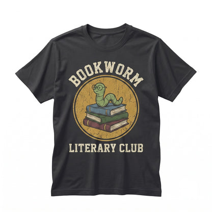 Embroidered Bookworm Crewneck Cozy Reading Autumn Bookish Gifts Unisex TShirt