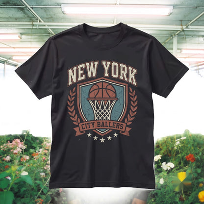 New York Basketball Graphic Sweatshirt, NY Hoops Streetwear Crewneck Unisex TShirt
