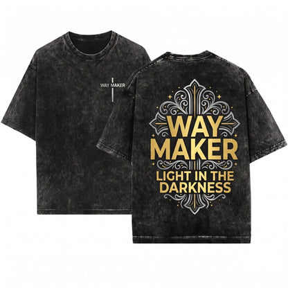 Way Maker Christian Jesus Faith Cross Religious Vintage Unisex Wash T-Shirt
