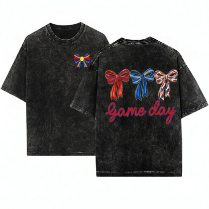 Coquette Game Day Brushstroke Sport Bow Girly Team Spirit Football Baseball Softball Volleyball Soccer Sublimation PNG Design