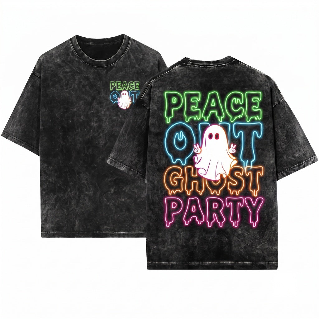 Halloween Boo Neon Ghost Party Girls Wash Unisex T-Shirt