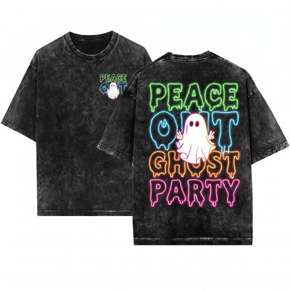 Halloween Boo Neon Ghost Party Girls Wash Unisex T-Shirt