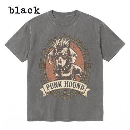 Funny Vintage Punk Dachshund Graphic Mohawk Sausage Dog Gothic Pet Lover Gift Mom Unisex TShirt