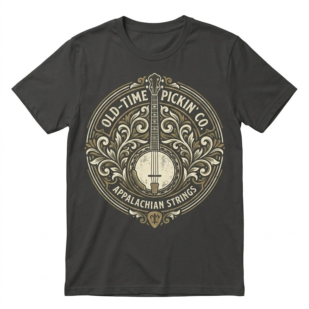 Ornate Vintage Banjo Country Music Folk Graphic Musician Concert Fan Unisex TShirt