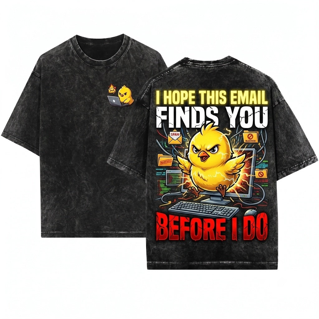 I Hope This Email Finds You Sweatshirt, Funny Embroidered Chick Gift, Gildan 18000 Unisex Wash T-Shirt (Sửa lỗi lặp từ Loại bỏ từ