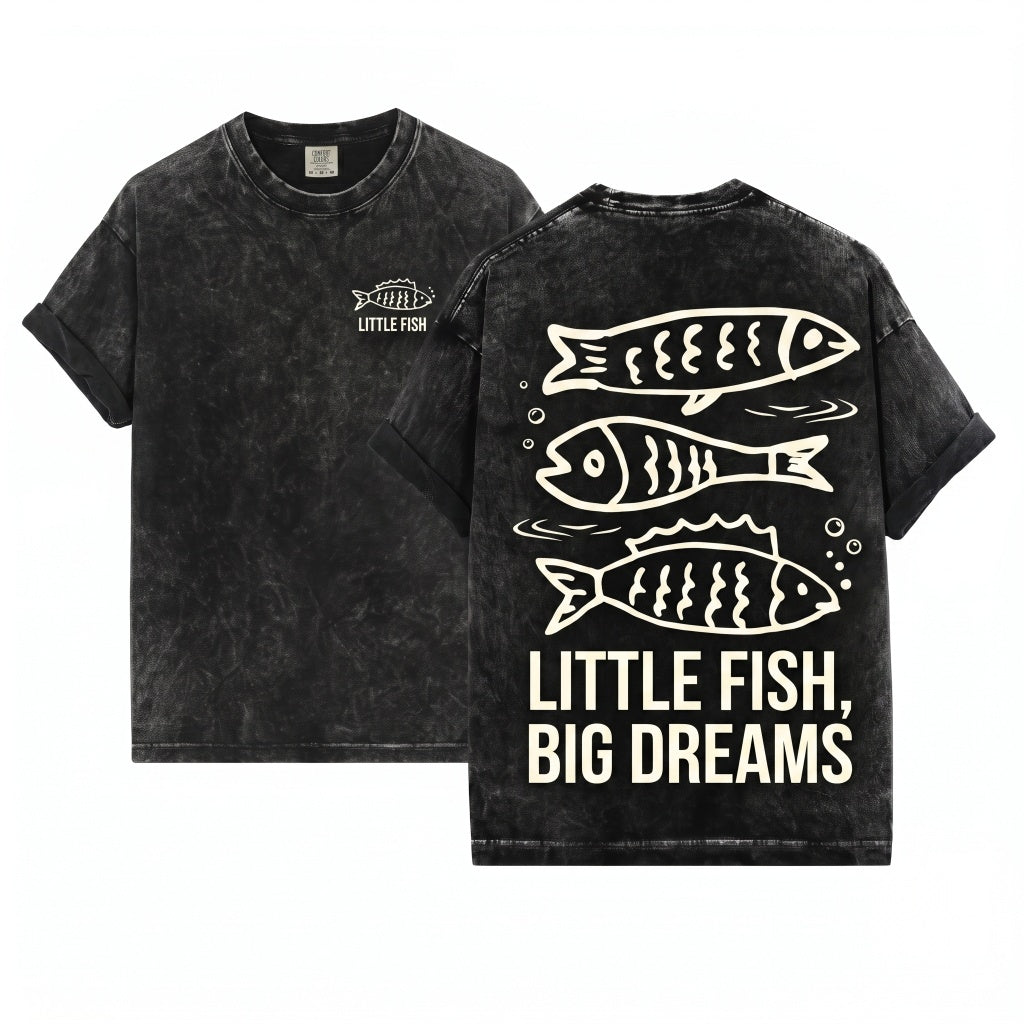 Summer Coastal Ocean Fish Graphic Beach Vintage Unisex Wash T-Shirt