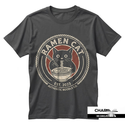 Kawaii Japanese Ramen Cat Sweatshirt Cute Anime Noodle Bowl Foodie Graphic Apparel Unisex TShirt