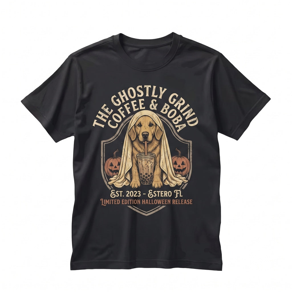Golden Retriever Halloween Ghost Boba Cute Spooky Dog Lover Gift Unisex TShirt